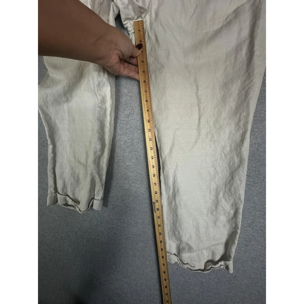 Daniel Cremieux Pants Mens 36x27 White Silk Linen Pleated Classic Chino‎ Casual